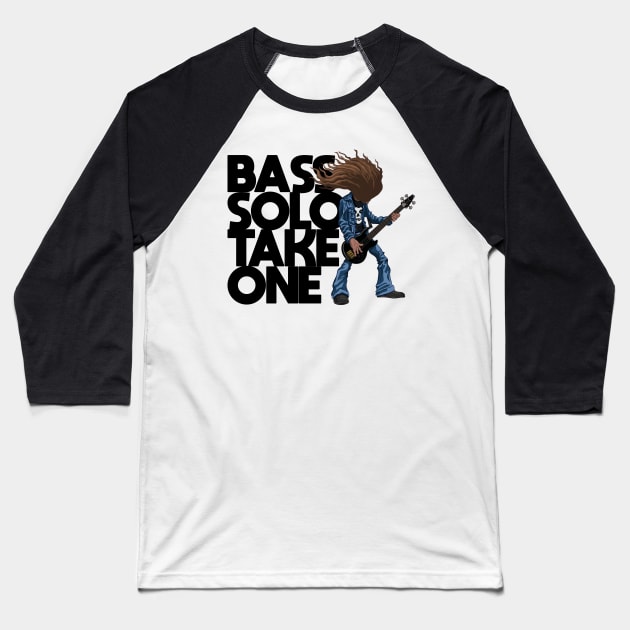 Cliff Burton Bass Solo Baseball T-Shirt by Tameink